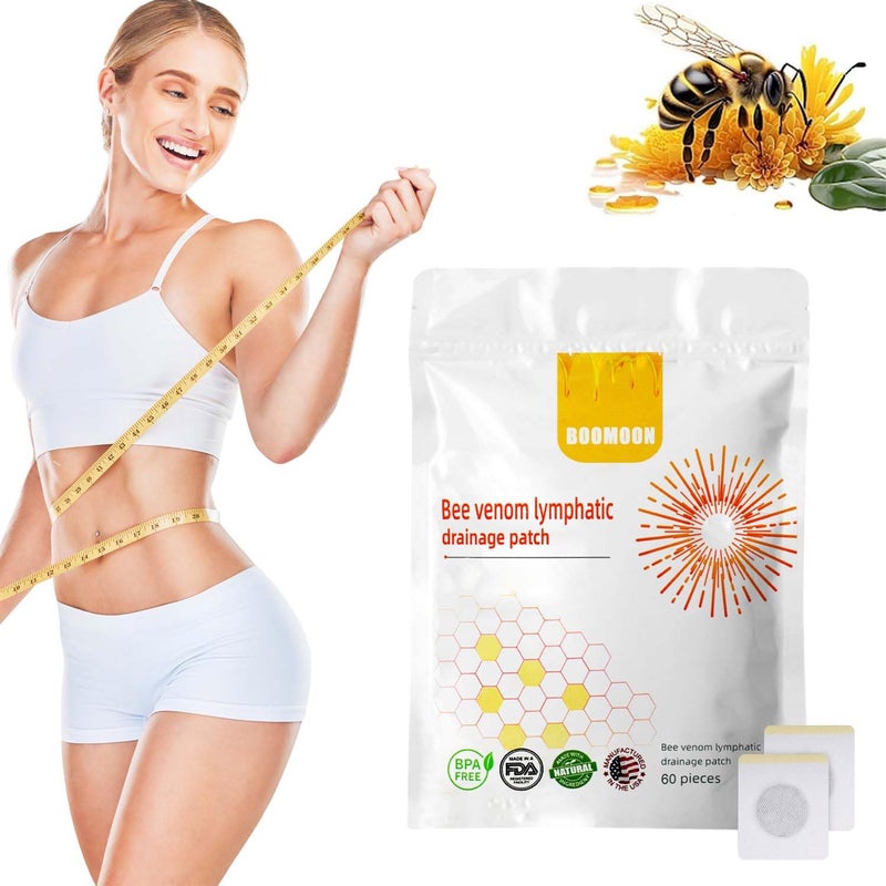 KLIFE 60PCS Bee Venom Navel Patches, Bee Venom Lymphatic Drainage Navel Patches, Bee Venom Navel Patches for Women & Men(60pcs/1 Bags) - Image 1